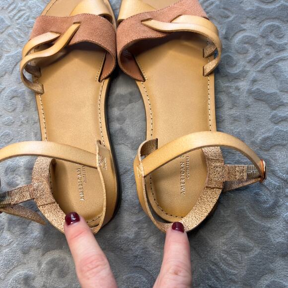 American Eagle Beige Brown Strappy Sandals 7 - Picture 5 of 7